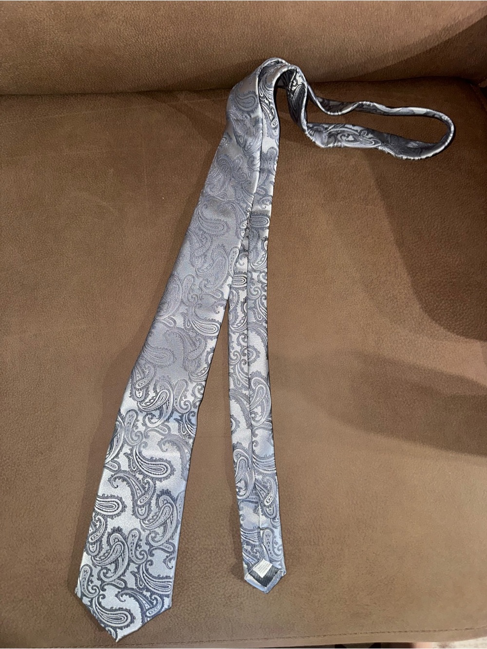 Silver Paisley Men's Tie